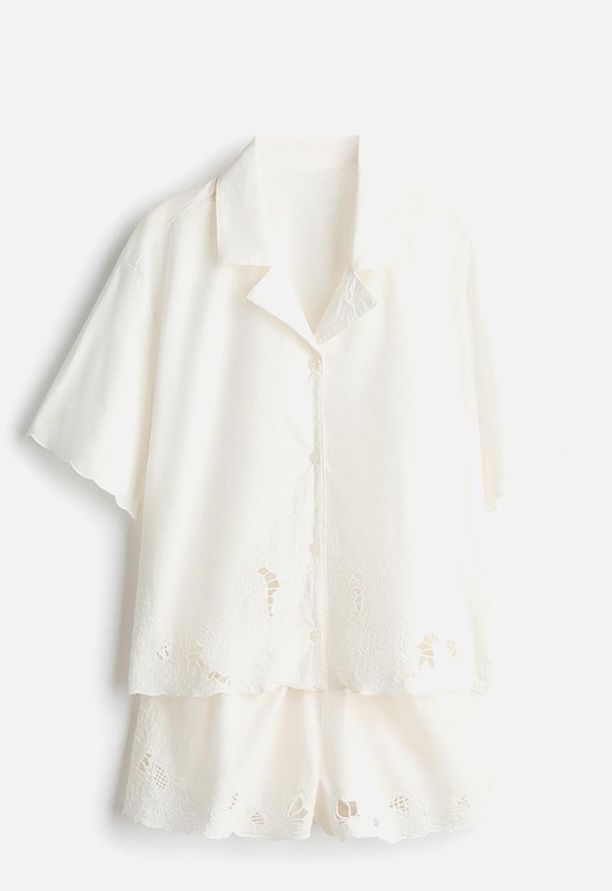 H&M - Broderie anglaise pyjamas - white