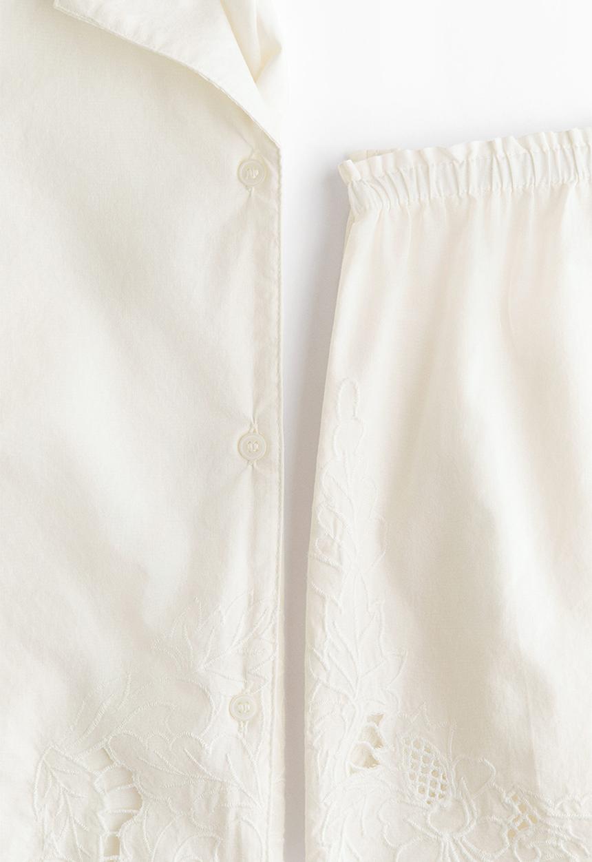 H&M - Broderie anglaise pyjamas - white