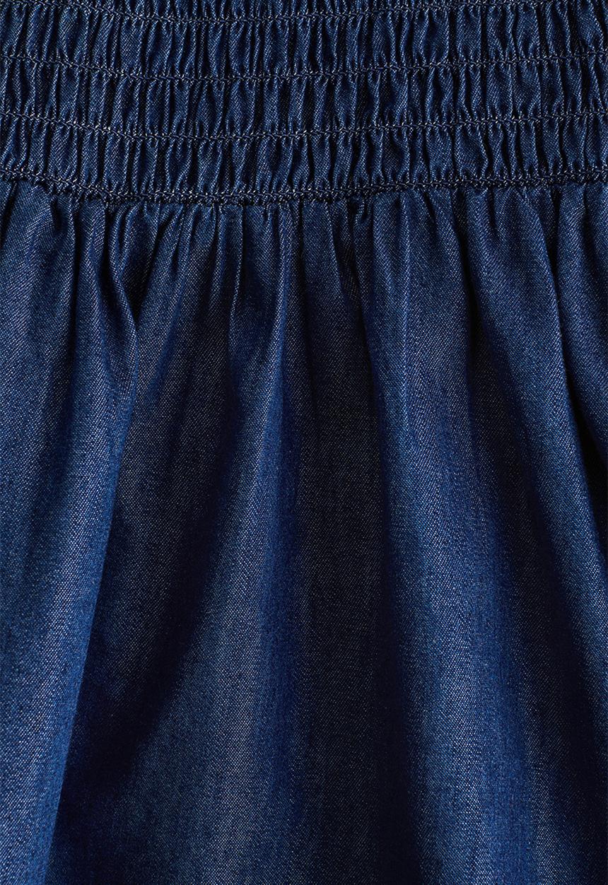 H&M - Smocked denim dress - dark denim blue