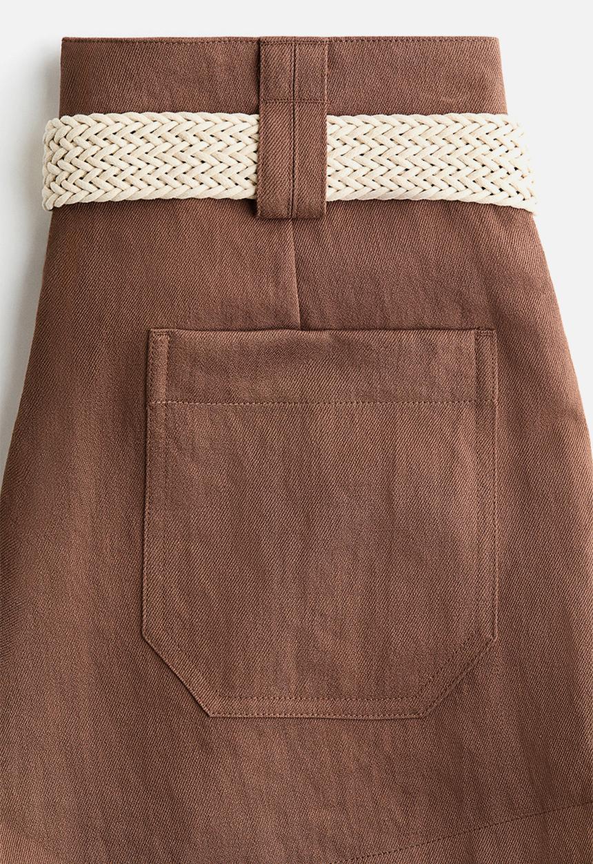H&M - Belted tailored shorts - brown