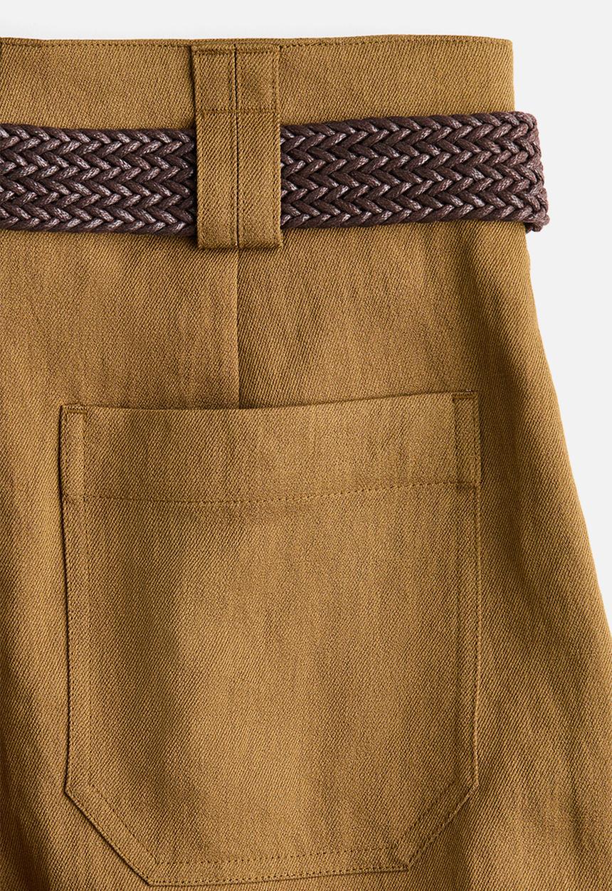 H&M - Belted tailored shorts - dark beige