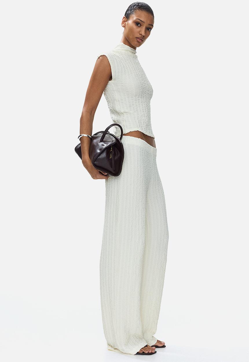 H&M - Textured jersey trousers - cream