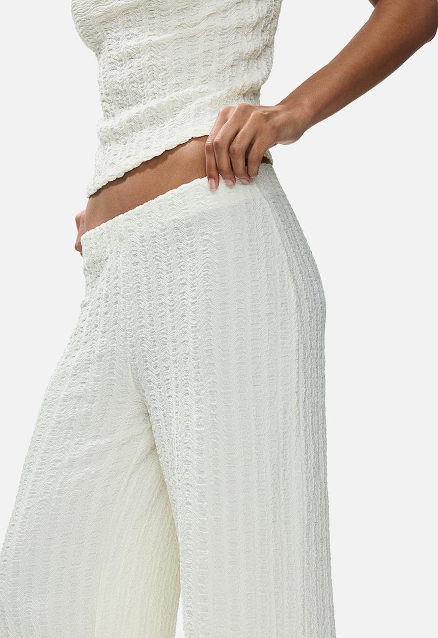 H&M - Textured jersey trousers - cream