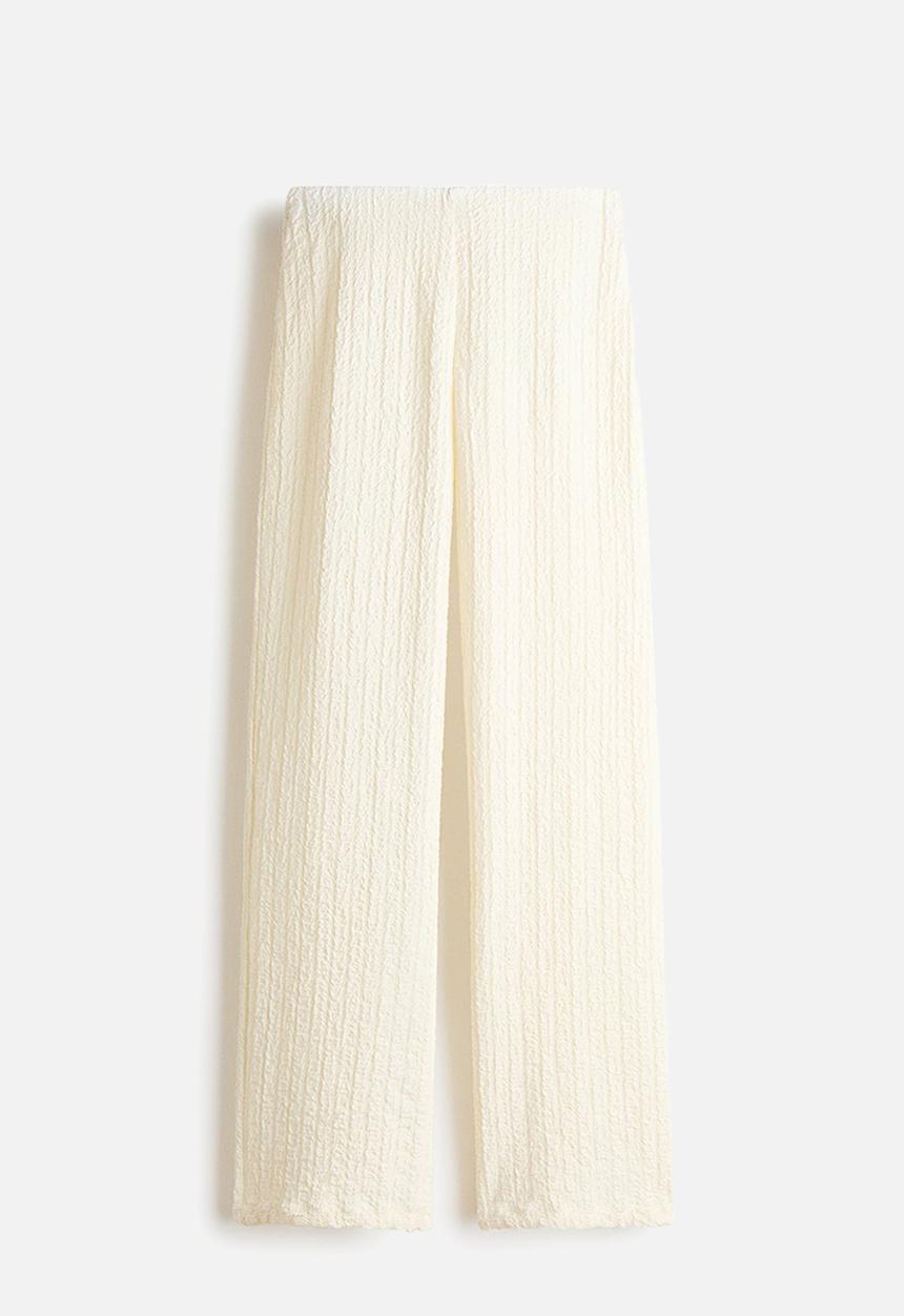 H&M - Textured jersey trousers - cream
