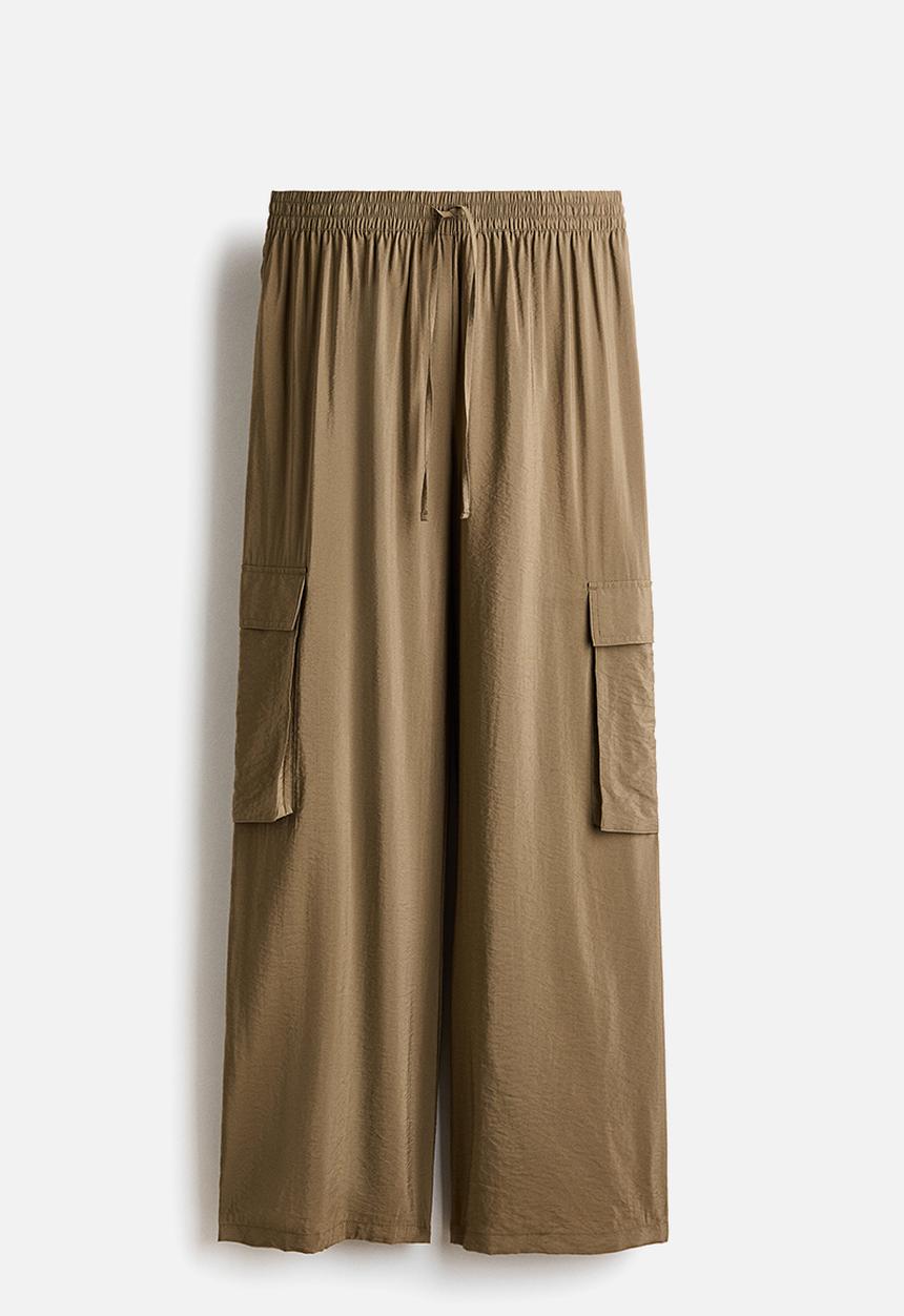H&M - Wide cargo trousers - khaki green