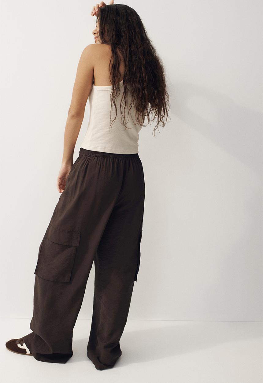 H&M - Wide cargo trousers - dark brown