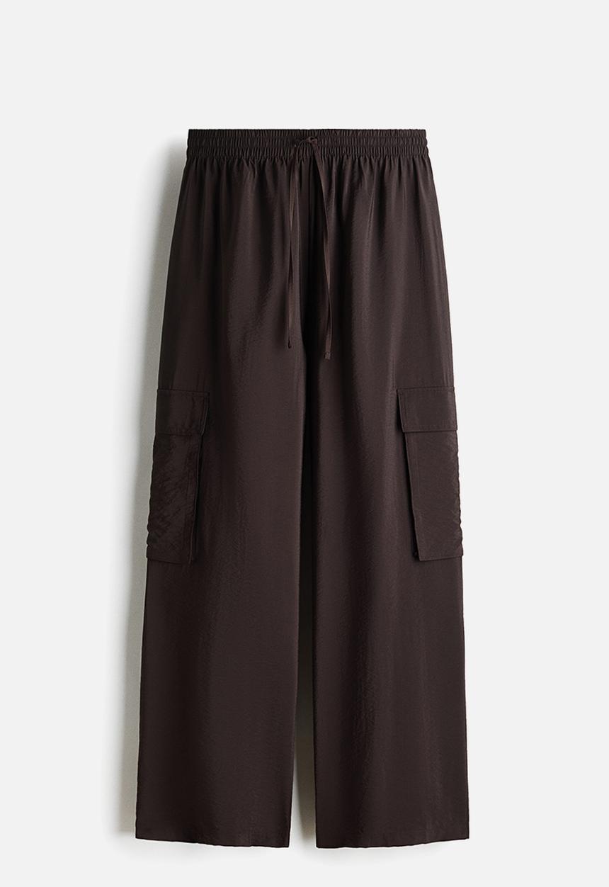 H&M - Wide cargo trousers - dark brown