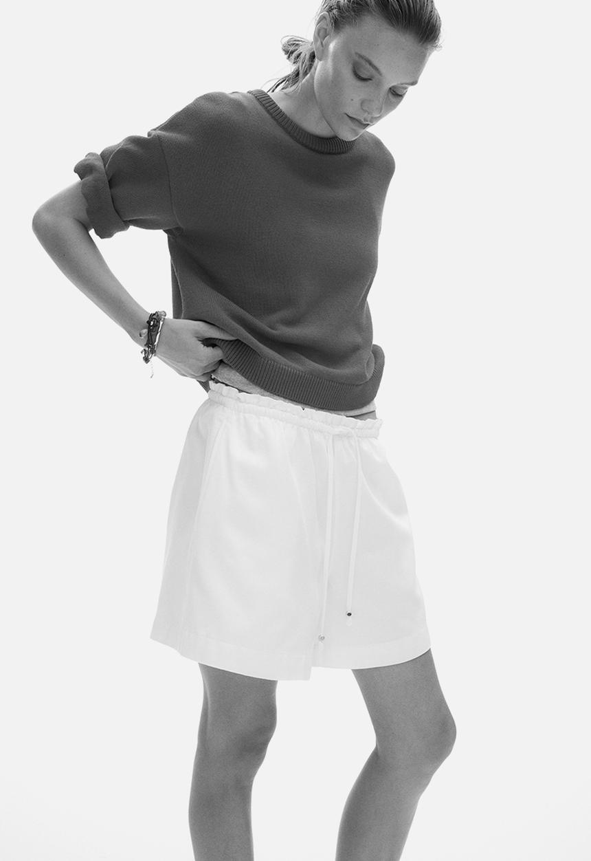 H&M - Denim drawstring shorts - white