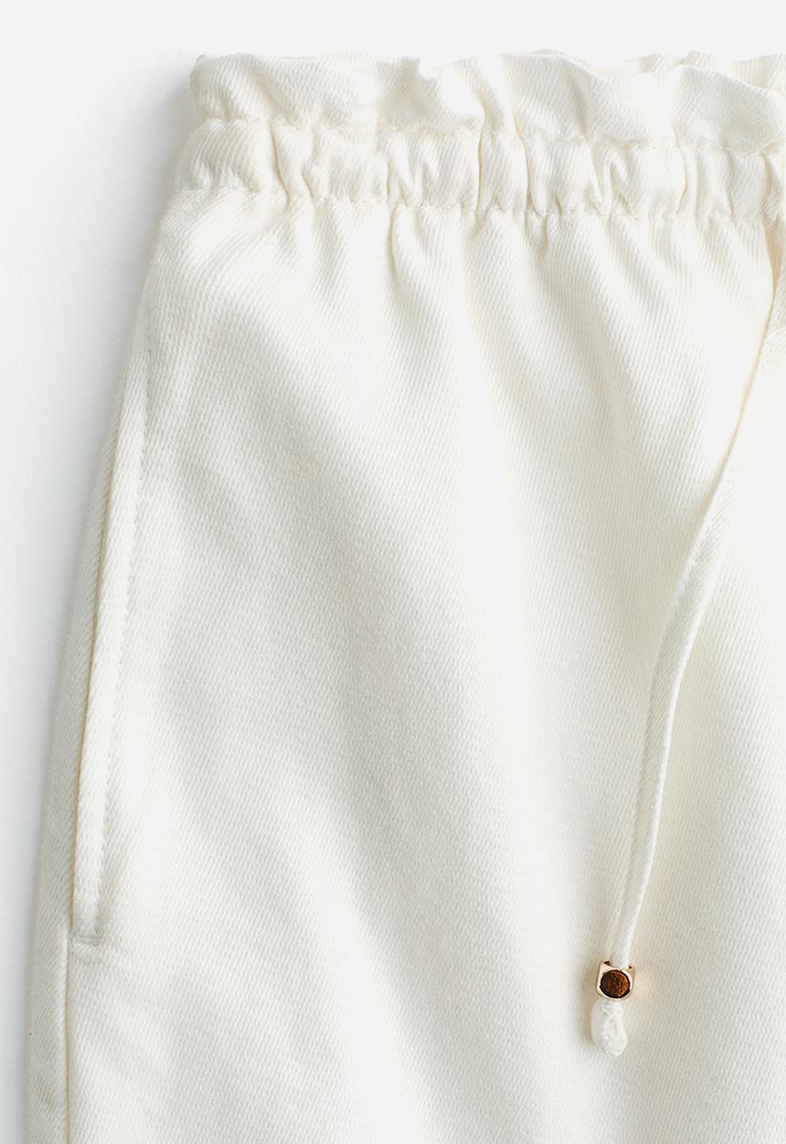 H&M - Denim drawstring shorts - white