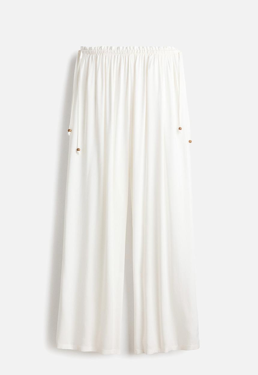 H&M - Wide drawstring trousers - ivory