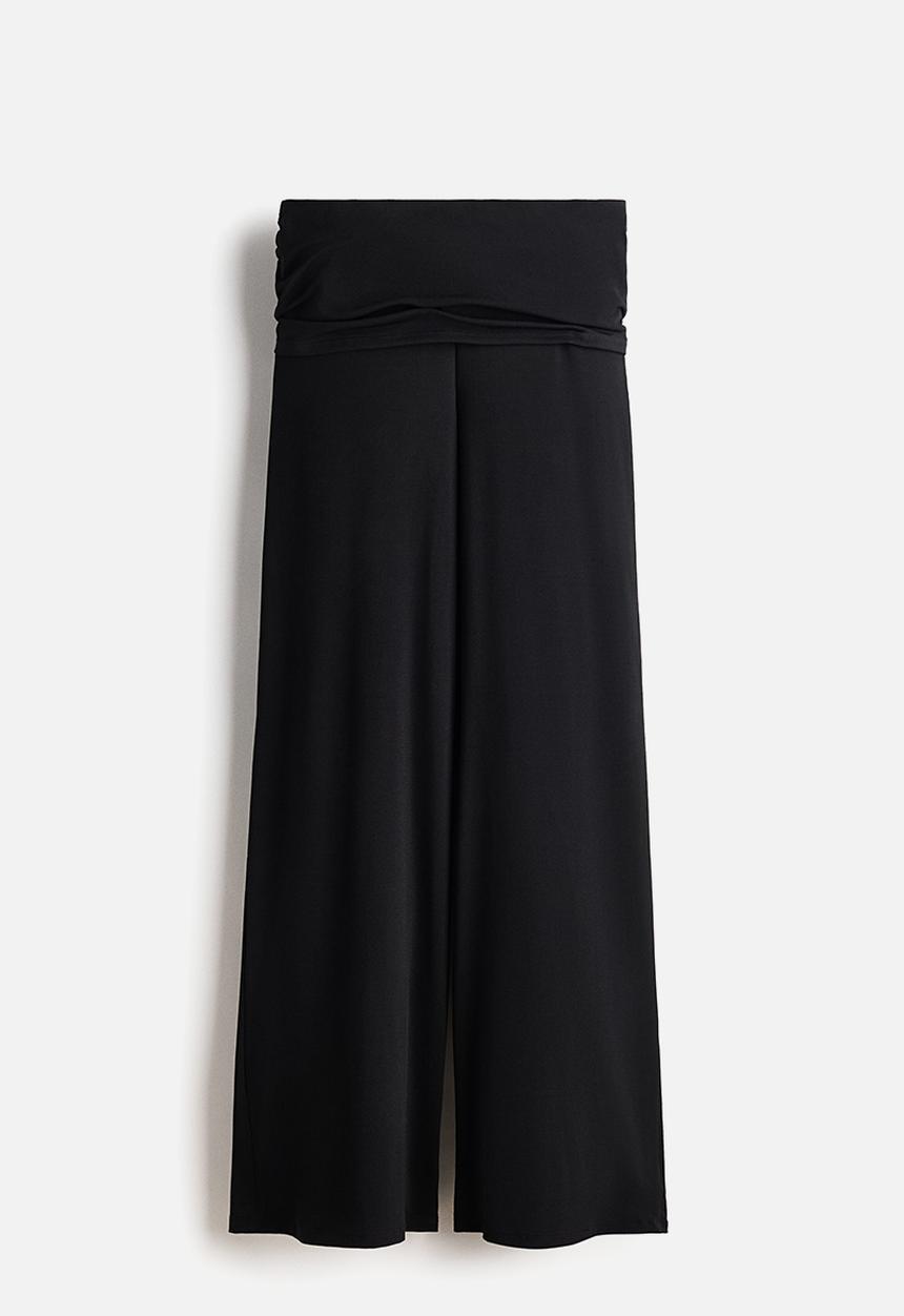 H&M - Draped fine-knit trousers - black