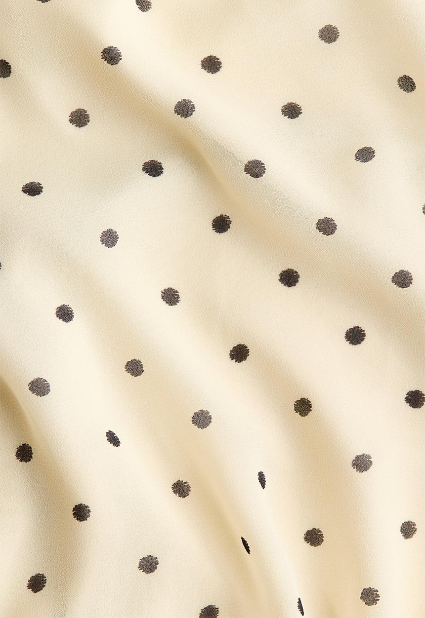 H&M - Chiffon halterneck dress - pale yellow/polka dot