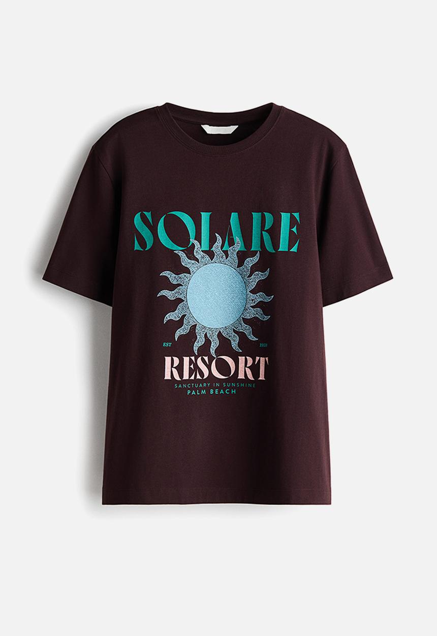 H&M - Printed t-shirt - brown/solare