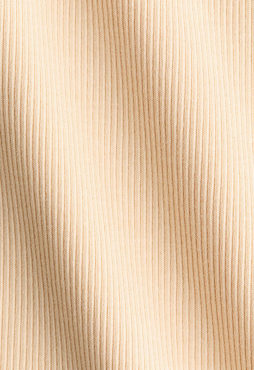 H&M - Ribbed scoop-neck t-shirt - light yellow