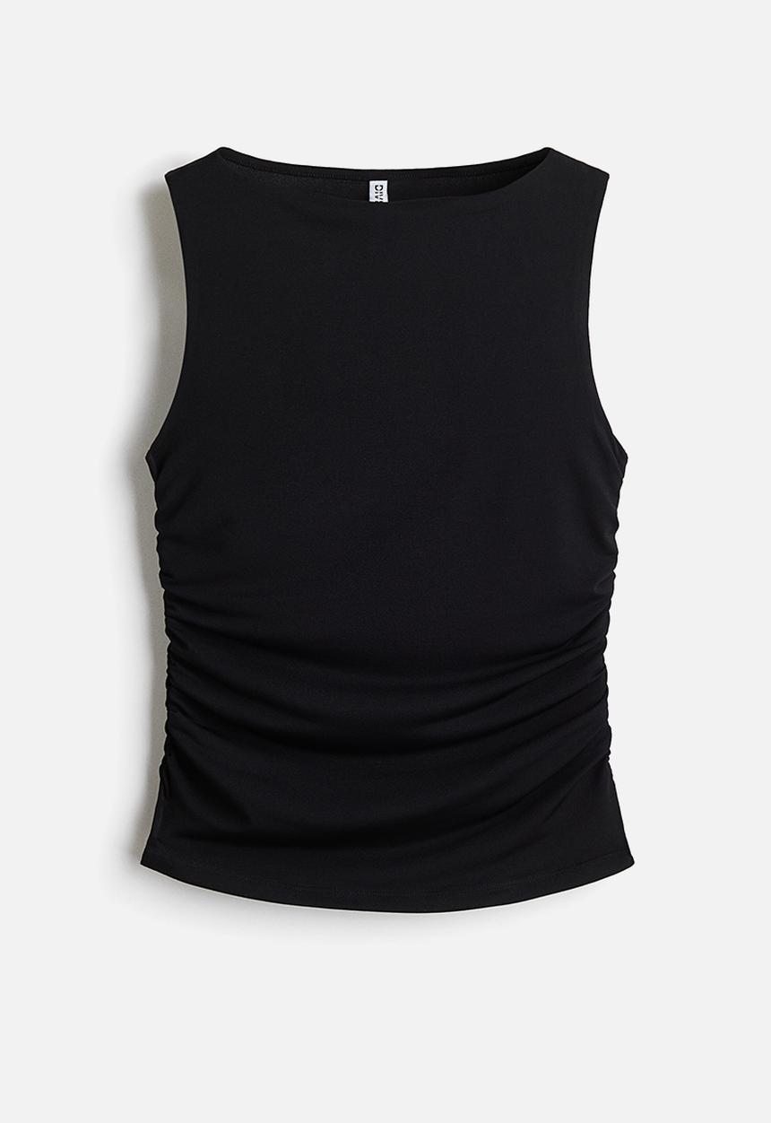 H&M - Draped jersey top - black