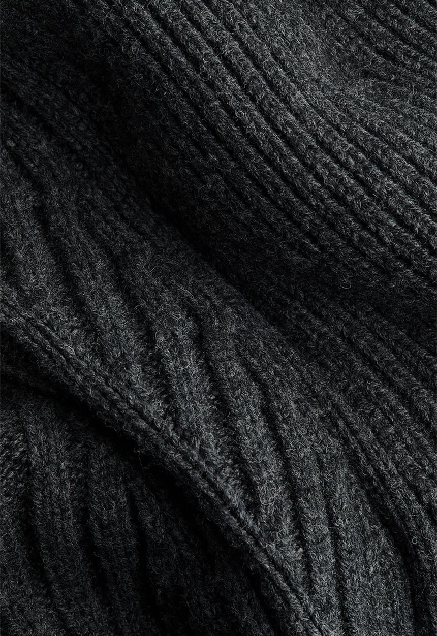 H&M - H&M Studio:  Shawl-collar merino wool jumper - dark grey marl