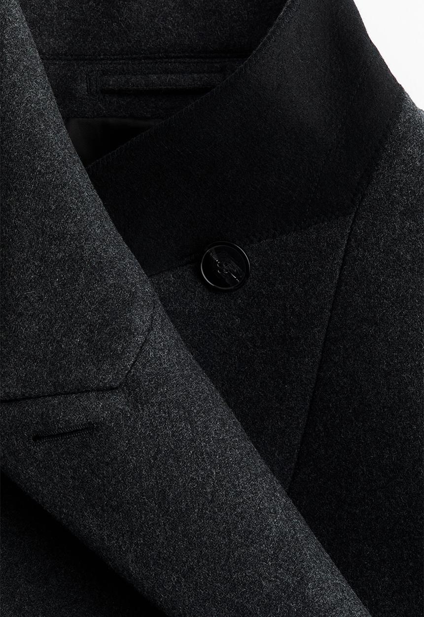 H&M - H&M Studio:  Tie-belt wool-blend coat - dark grey marl
