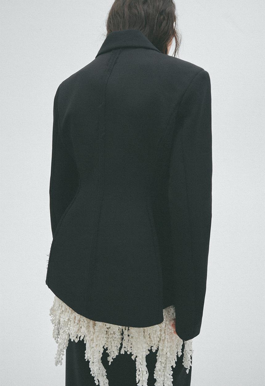 H&M - H&M Studio:  Double-breasted wool blazer - black