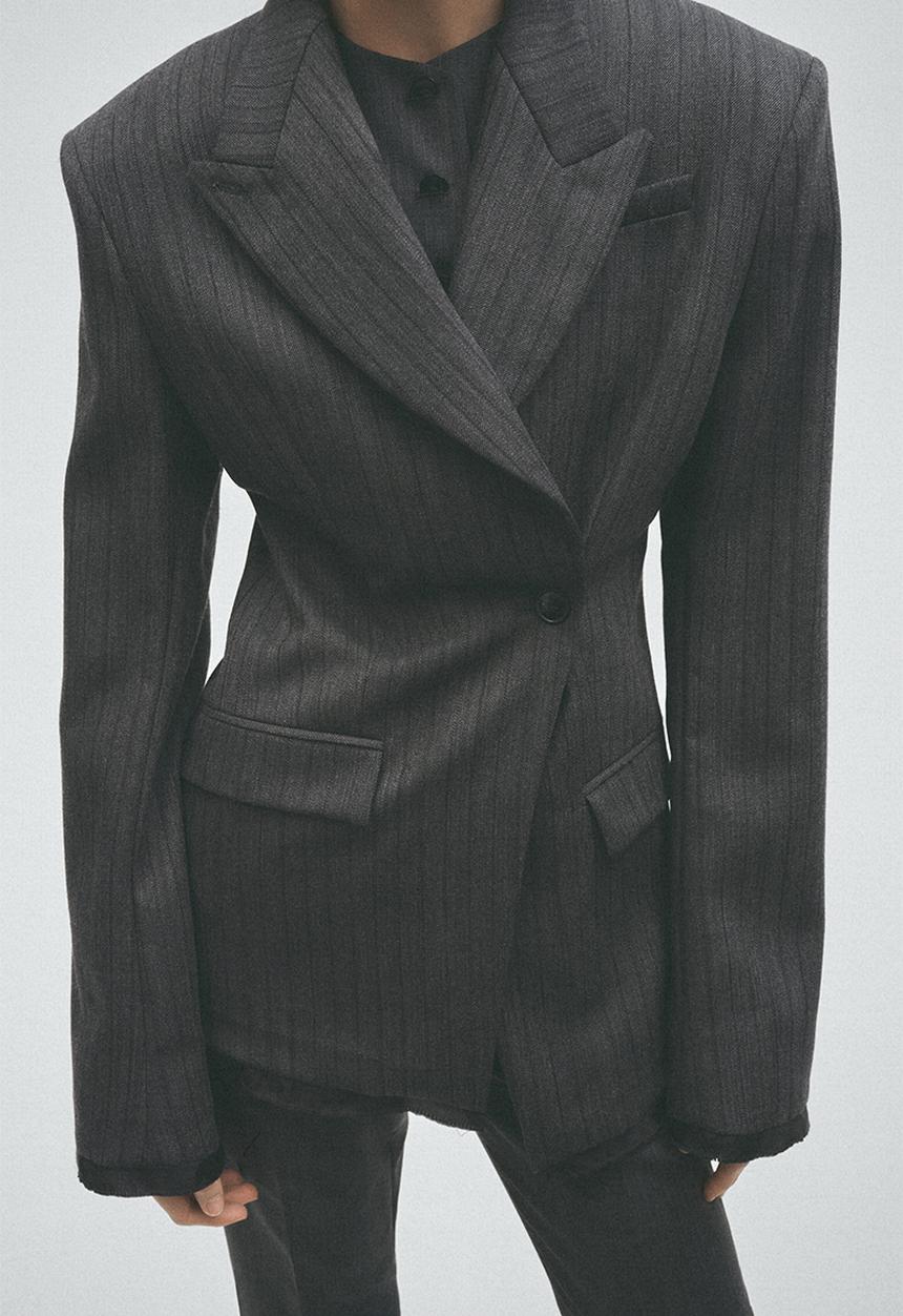 H&M - H&M Studio:  Single-breasted wool blazer - dark grey marl