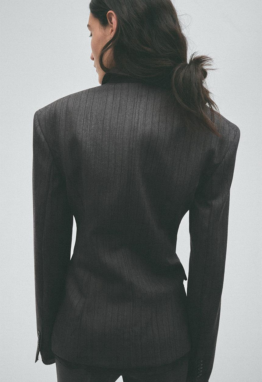 H&M - H&M Studio:  Single-breasted wool blazer - dark grey marl
