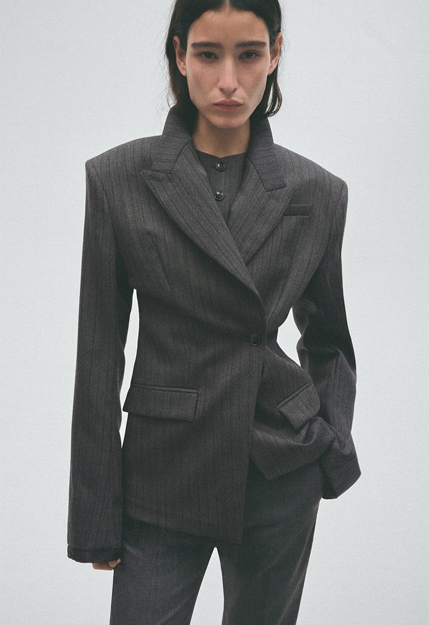 H&M - H&M Studio:  Single-breasted wool blazer - dark grey marl