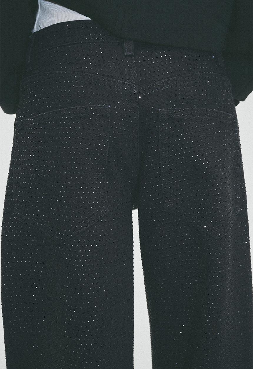 H&M - H&M Studio:  Embellished barrel-leg jeans - black