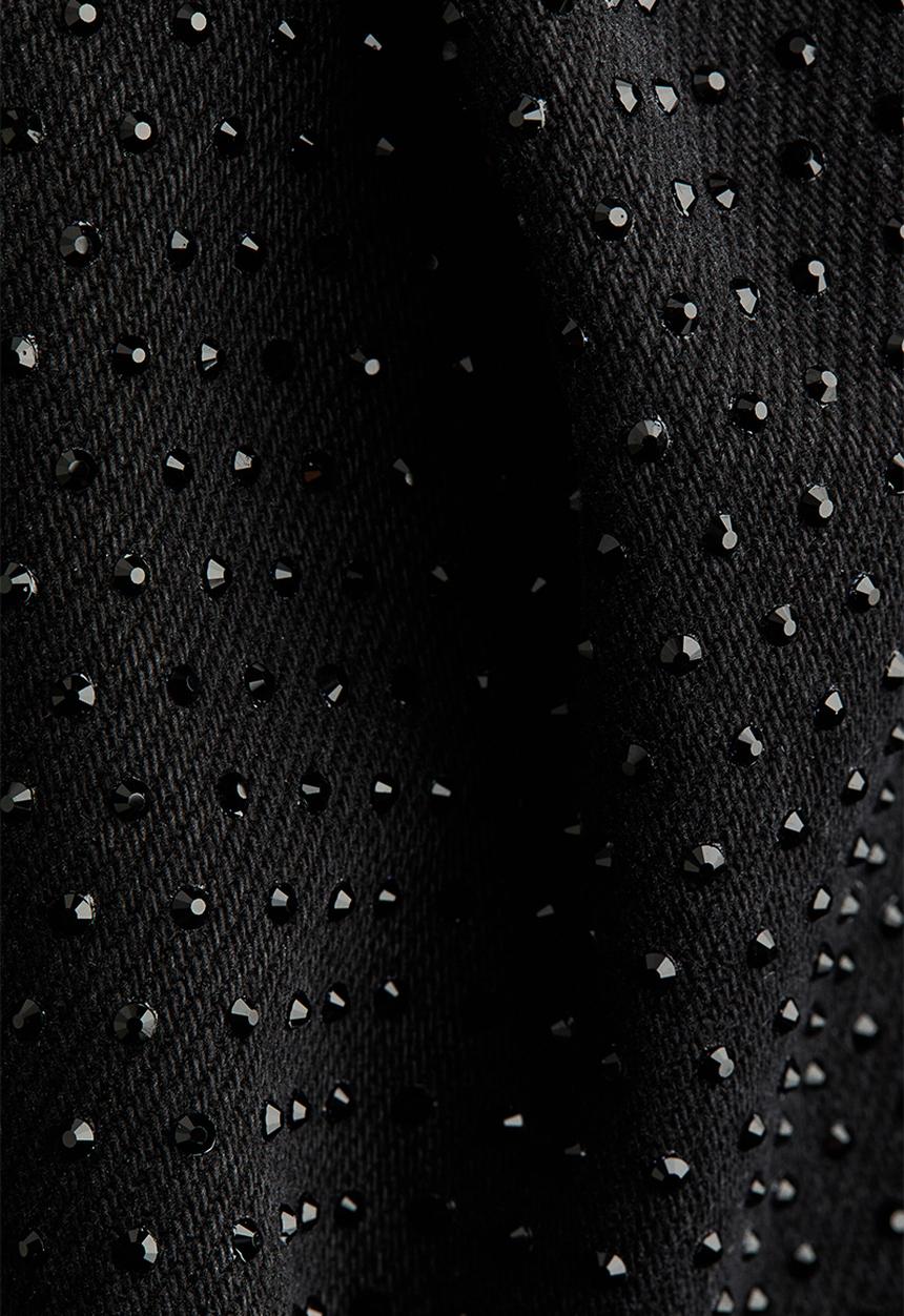 H&M - H&M Studio:  Embellished barrel-leg jeans - black