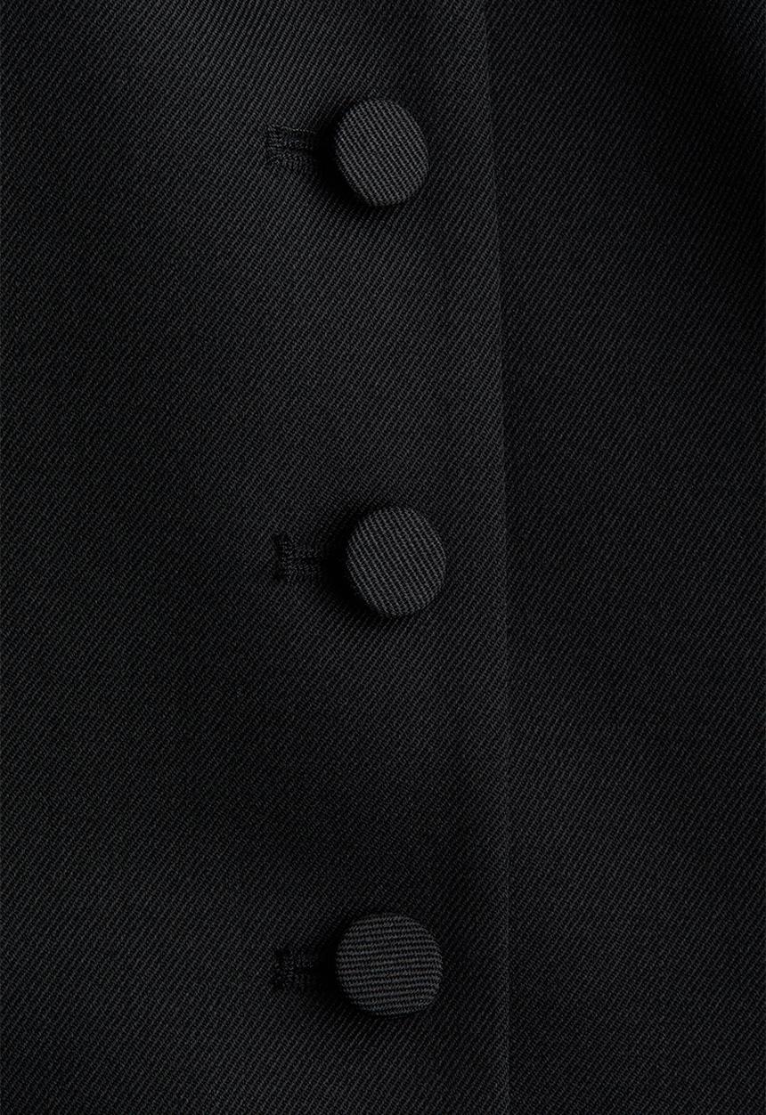 H&M - H&M Studio:  Wool-blend shoulder-pad dress - black