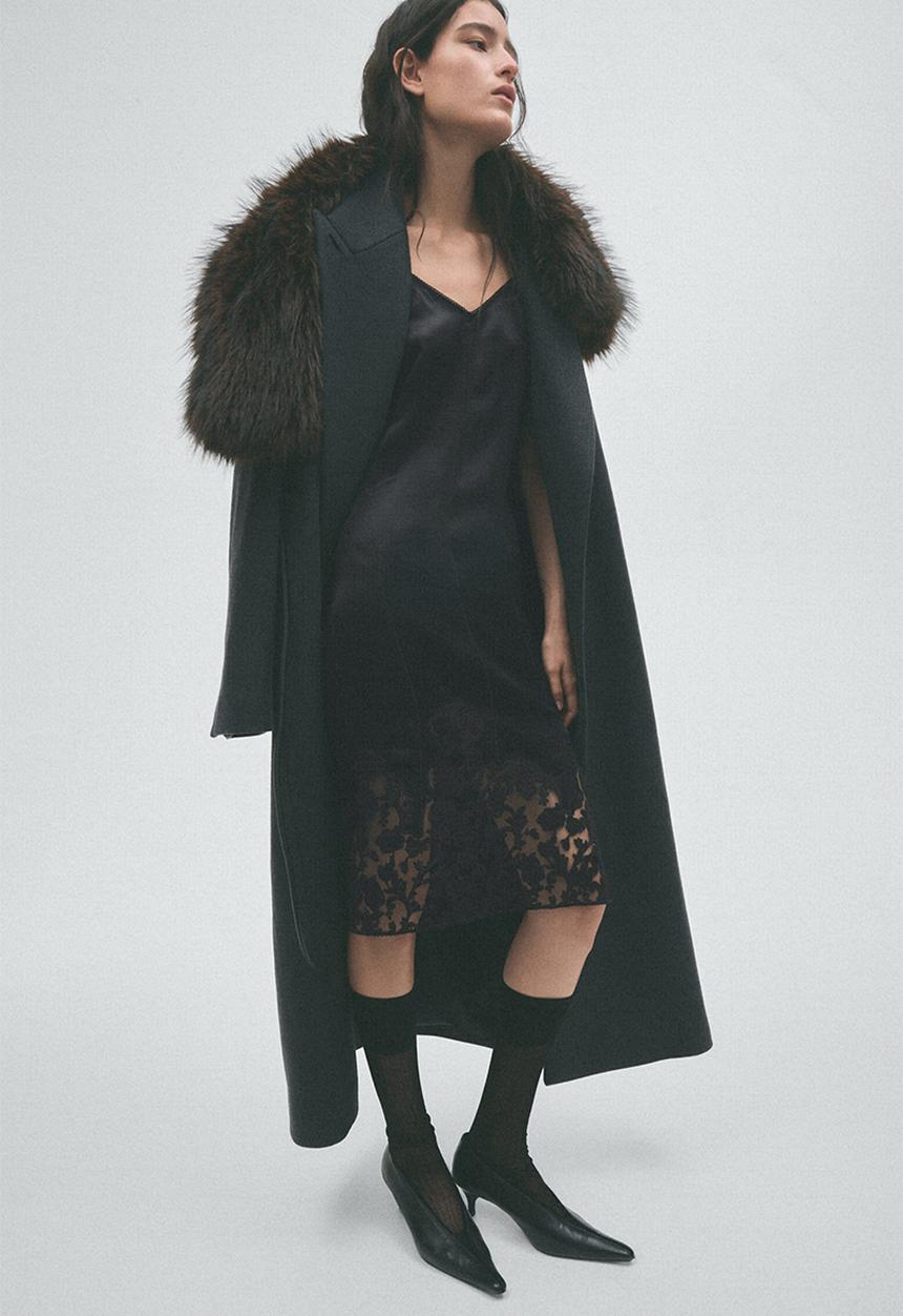 H&M - H&M Studio:  Embroidered satin dress - black