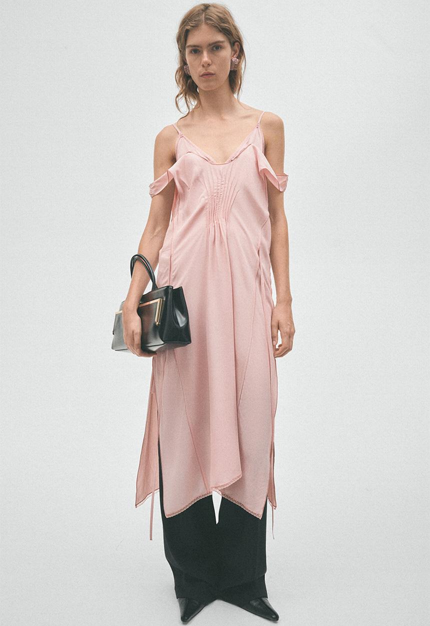 H&M - H&M Studio:  Layered cold shoulder dress - light dusty pink