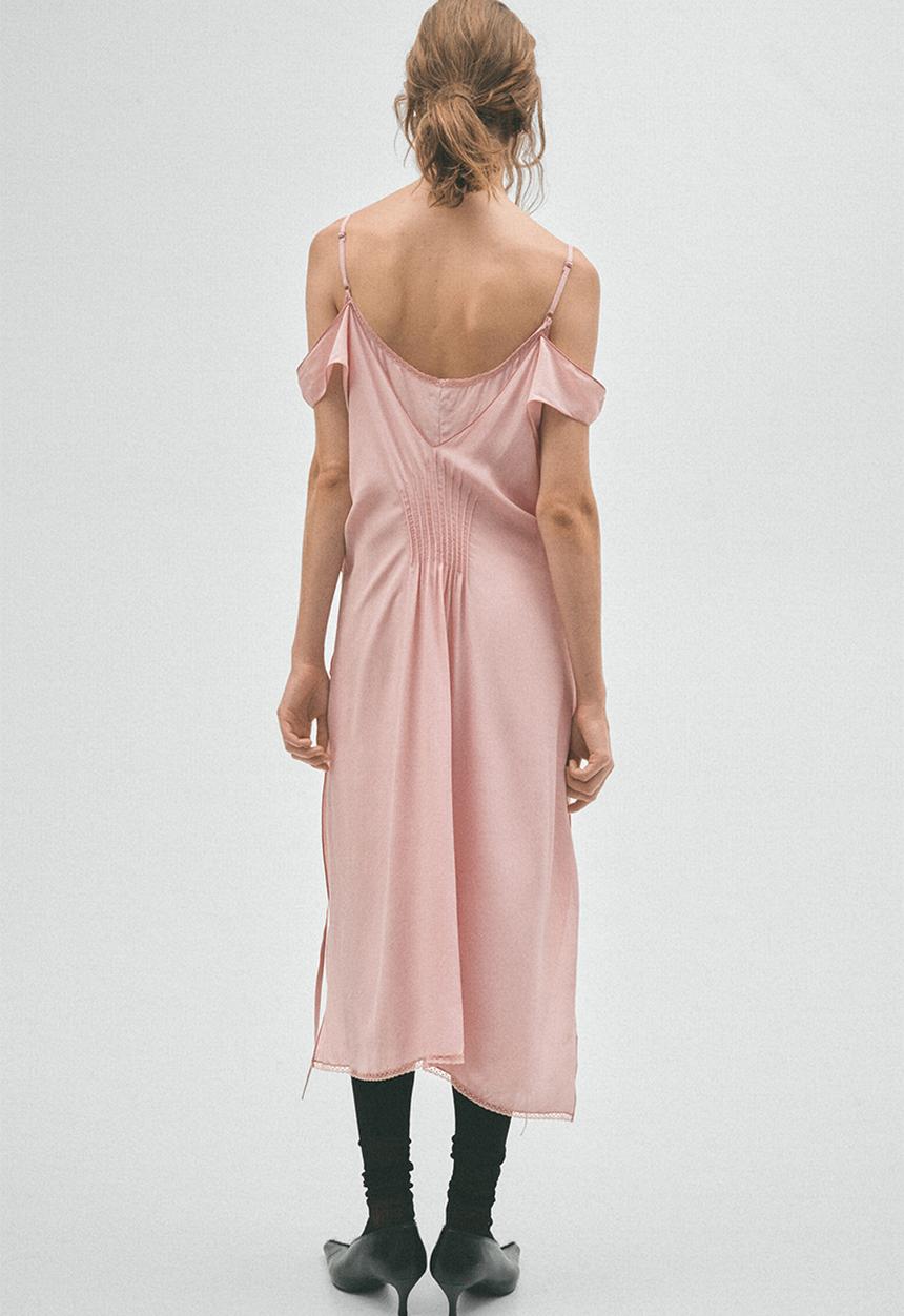 H&M - H&M Studio:  Layered cold shoulder dress - light dusty pink