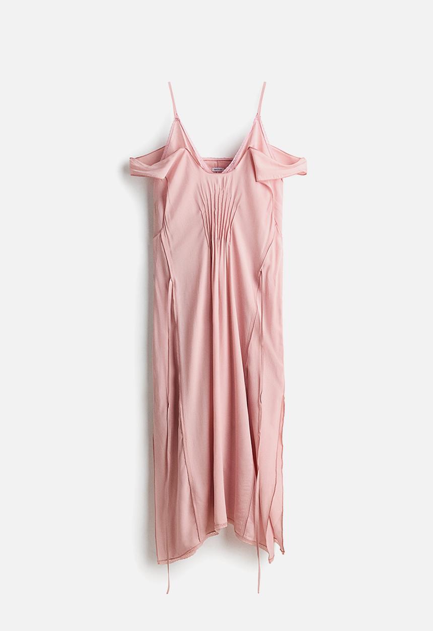 H&M - H&M Studio:  Layered cold shoulder dress - light dusty pink