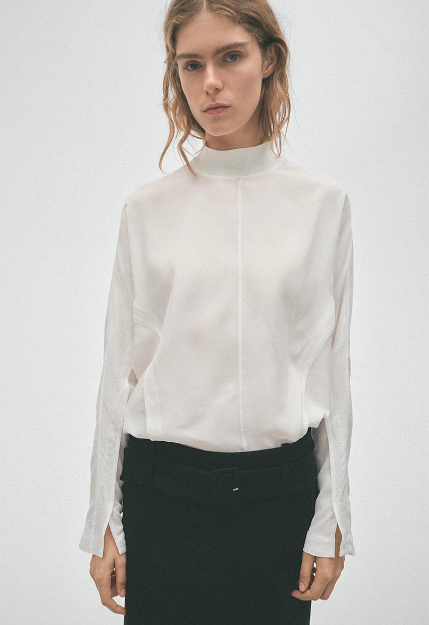 H&M - H&M Studio:  Batwing-sleeved viscose top - ivory