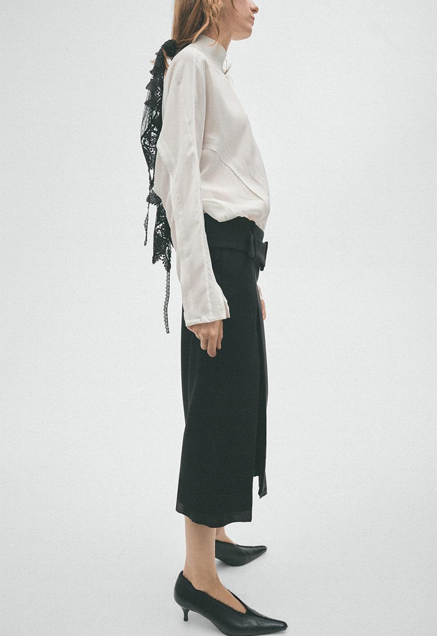 H&M - H&M Studio:  Batwing-sleeved viscose top - ivory