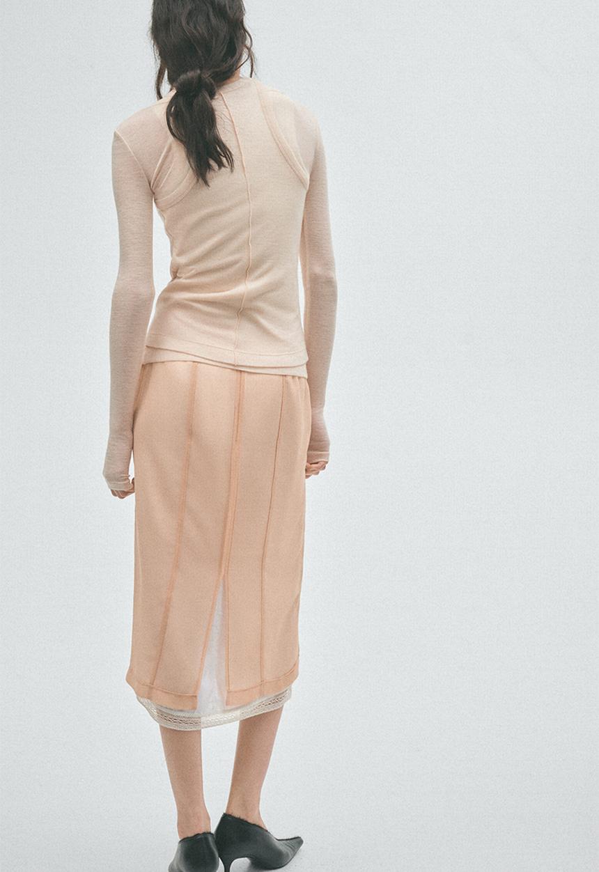 H&M - H&M Studio:  Layered merino wool top - light beige