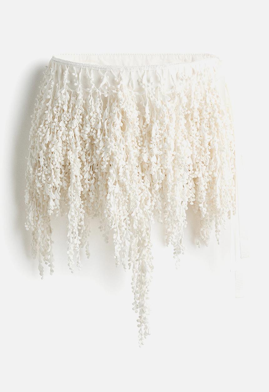 H&M - H&M Studio:  Fringed layering skirt - ivory