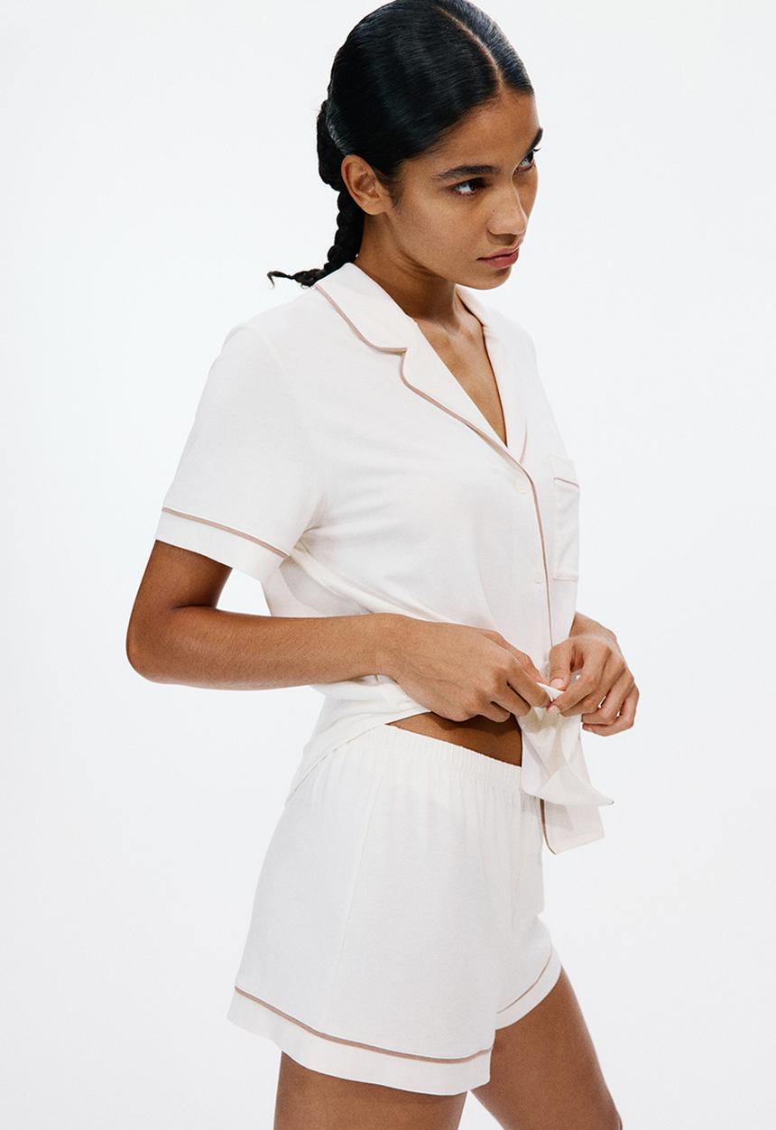 H&M - Viscose-blend pyjamas - cream