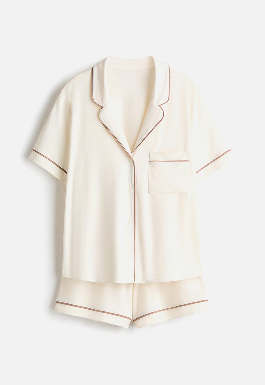 H&M - Viscose-blend pyjamas - cream