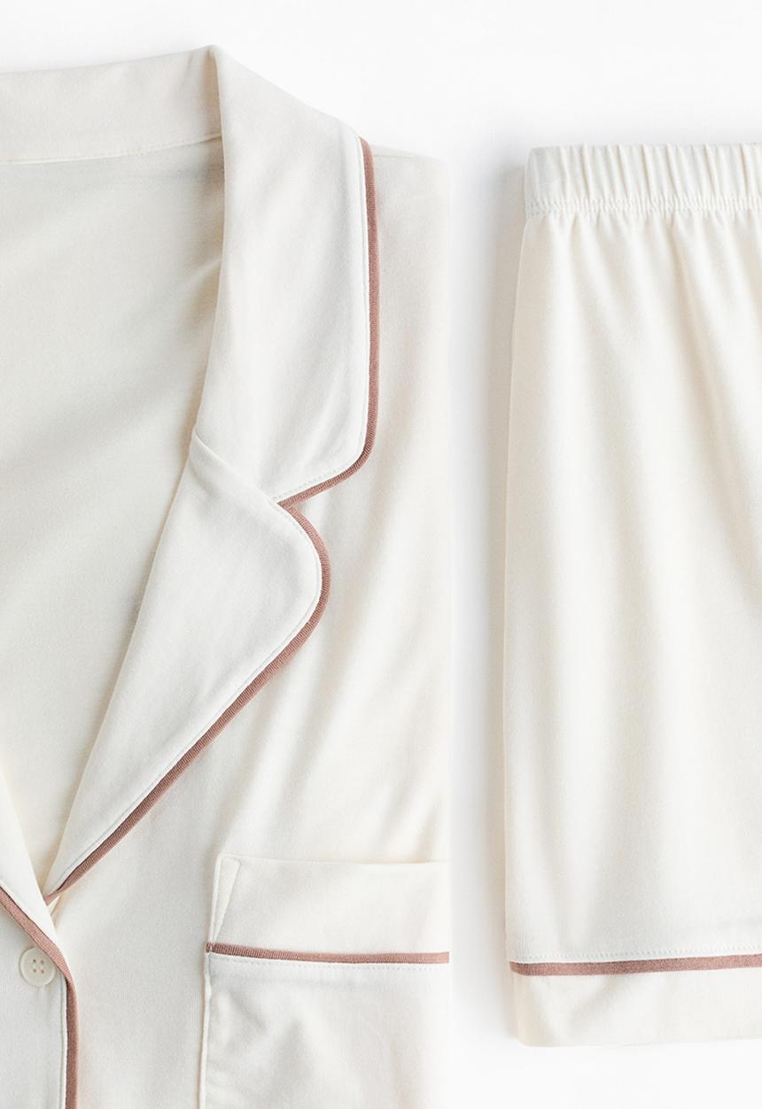 H&M - Viscose-blend pyjamas - cream