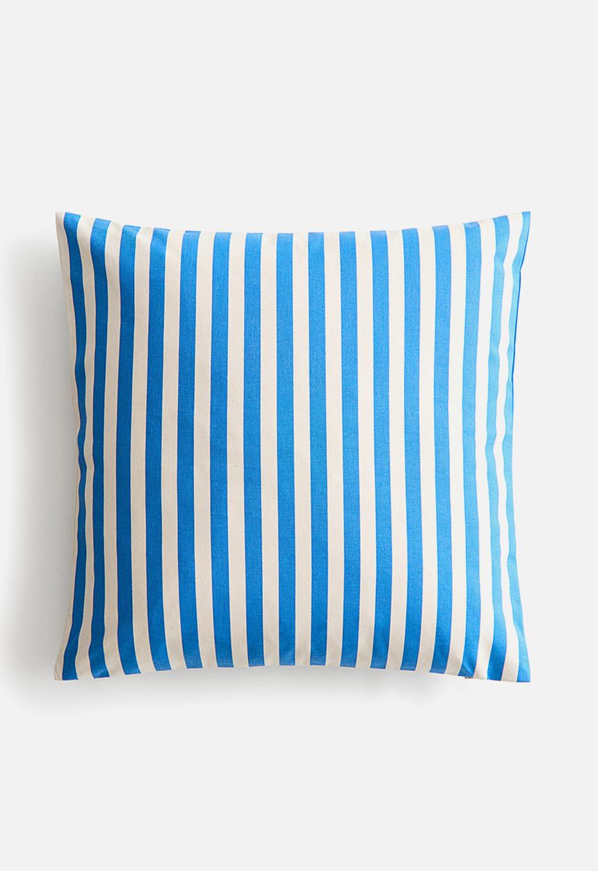 H&M - Outdoor cushion cover - blue/striped