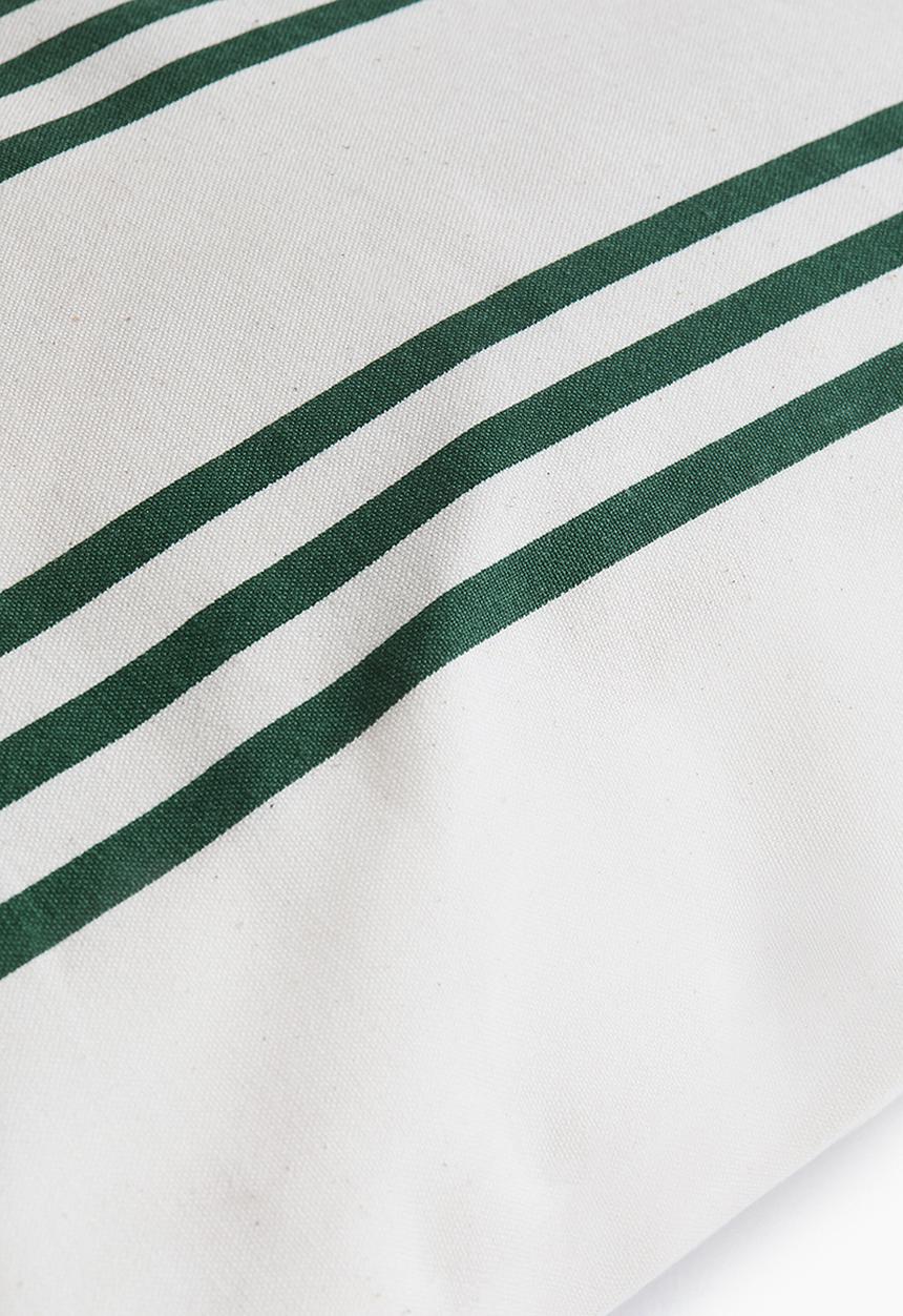 H&M - Outdoor cushion cover - white/green striped