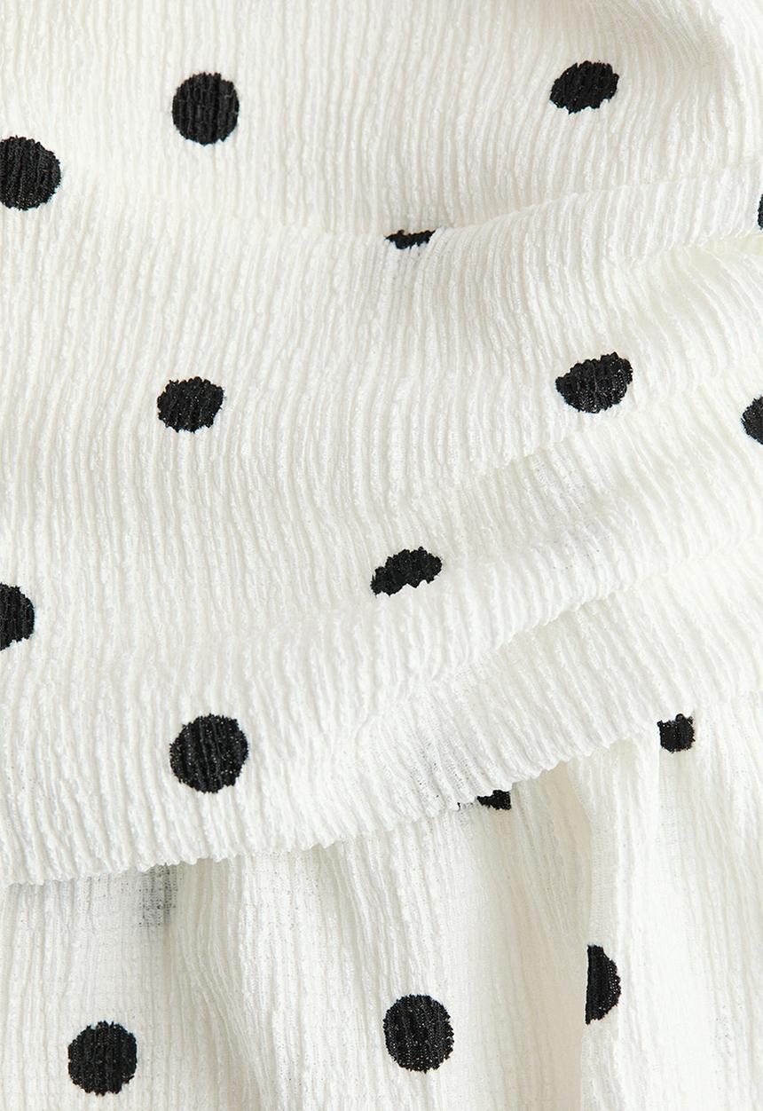 H&M - Peplum halterneck top - white/polka dot