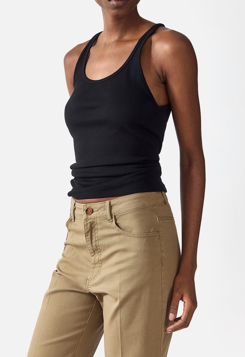 H&M - Bootcut cotton canvas trousers - khaki green