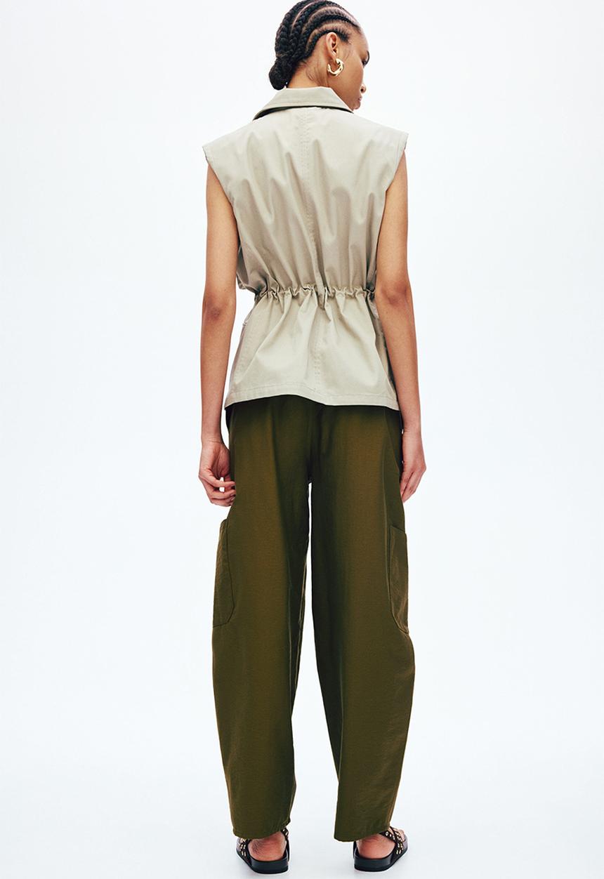 H&M - Balloon cargo trousers - dark khaki green