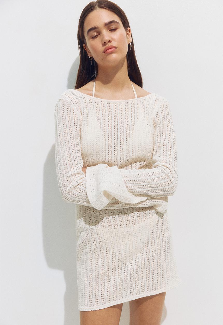 H&M - Boat-neck beach dress - white