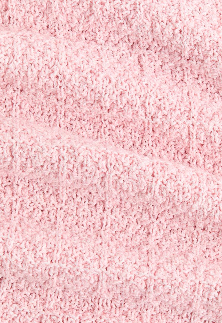 H&M - Pointelle-knit peplum top - light pink