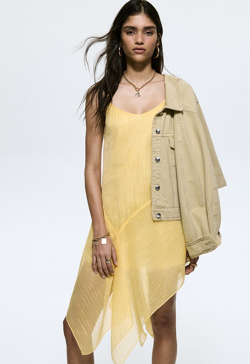 H&M - Shimmering strappy dress - yellow