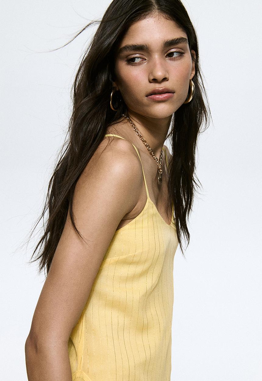 H&M - Shimmering strappy dress - yellow