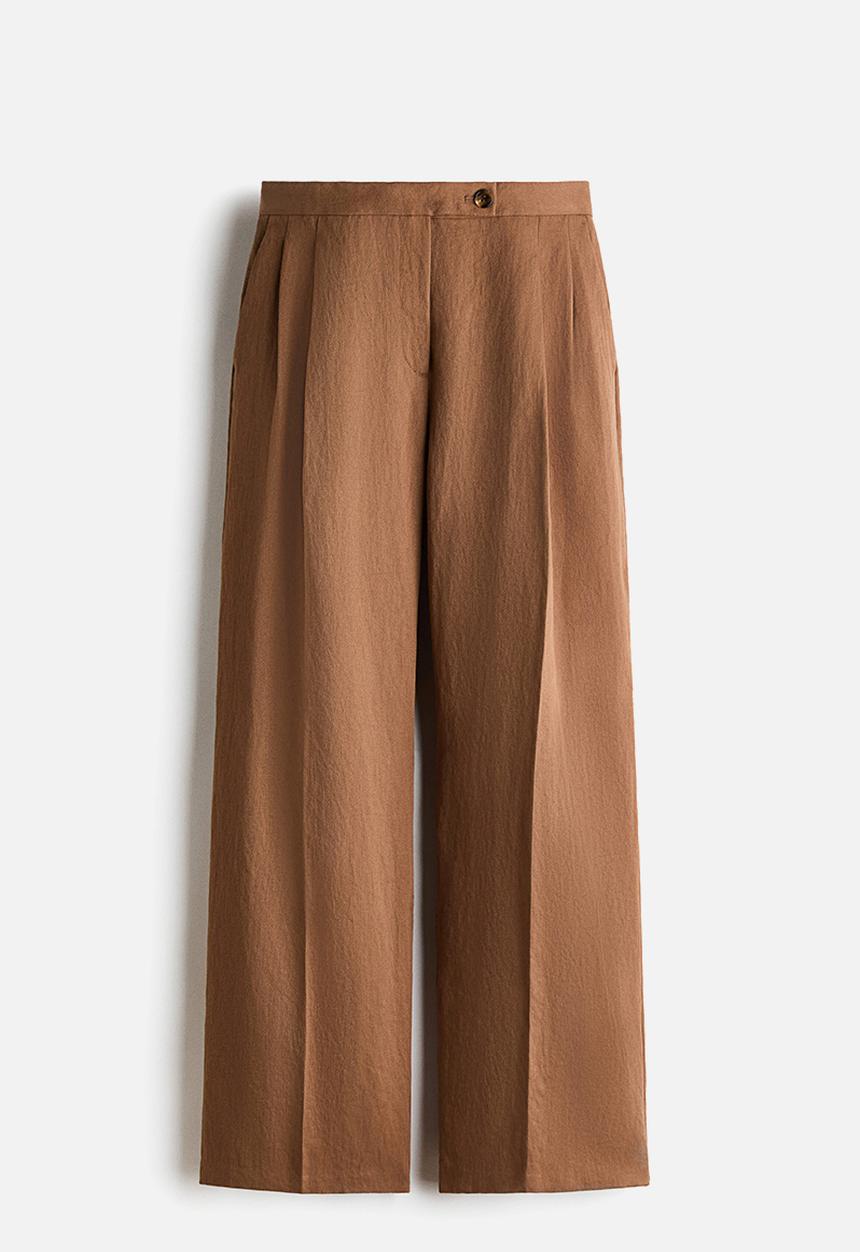 H&M - Wide tailored trousers - brown