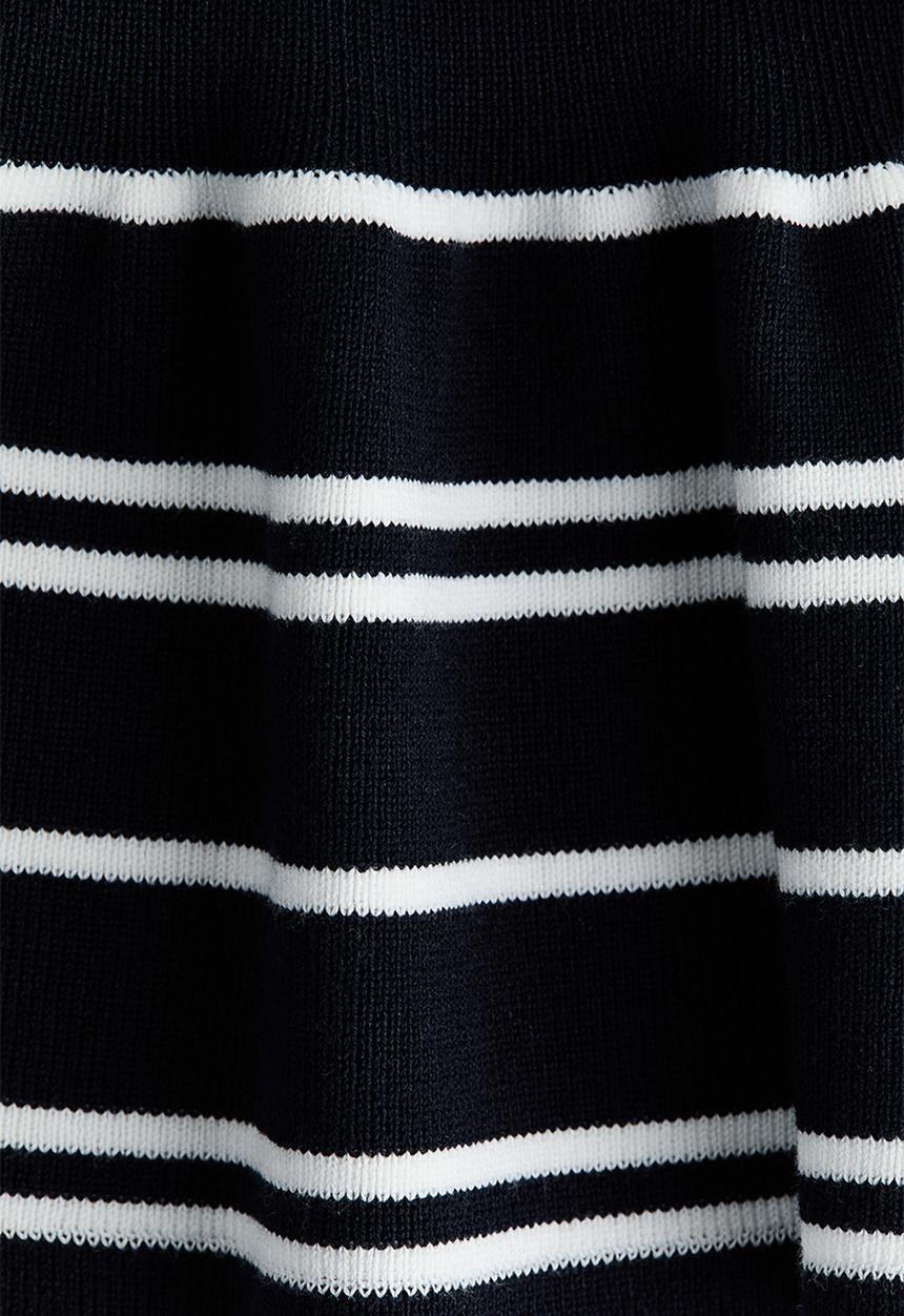 H&M - Short-sleeved peplum cardigan - black/white striped